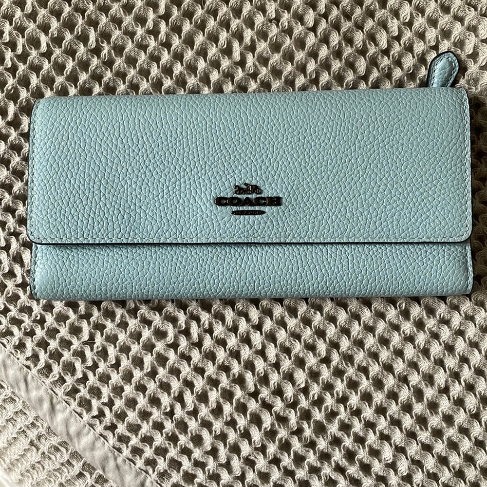 Blue Coach Trifold Wallet